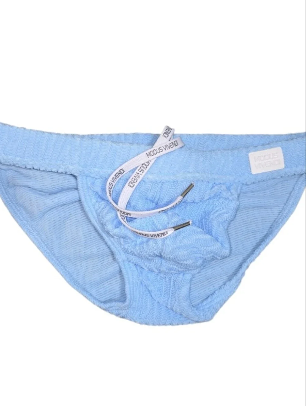 Modus Vivendi Blue Wavy Swim Brief Bikini Swimwear Textured Men's Medium
